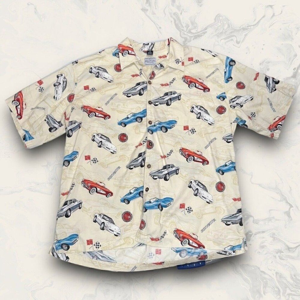 GM by David Carey Corvette Shirt Stingray Button Down Mens 3X General Motors HTF